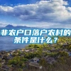 非农户口落户农村的条件是什么？