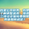 我是公司财务，我想了解调整延缴、缓缴三项社会保险费期限具体如何规定？