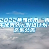 2022年潍坊市“青年优秀人才引进计划”选调公告