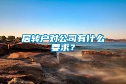 居转户对公司有什么要求？