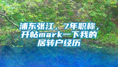 浦东张江，7年职称，开帖mark一下我的居转户经历