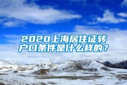 2020上海居住证转户口条件是什么样的？