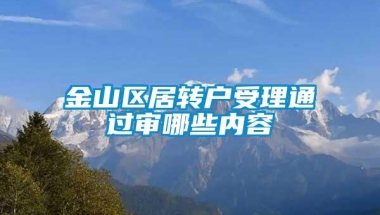 金山区居转户受理通过审哪些内容