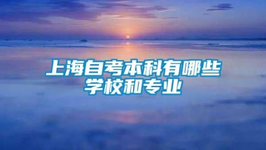 上海自考本科有哪些学校和专业