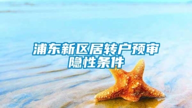 浦东新区居转户预审隐性条件