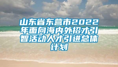 山东省东营市2022年面向海内外招才引智活动人才引进总体计划