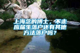 上海念的博士，不走应届生落户还有其他方法落户吗？