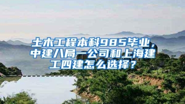 土木工程本科985毕业，中建八局一公司和上海建工四建怎么选择？