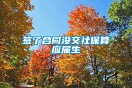 签了合同没交社保算应届生