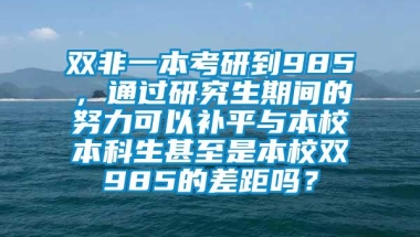 双非一本考研到985，通过研究生期间的努力可以补平与本校本科生甚至是本校双985的差距吗？