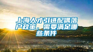 上海人才引进配偶落户政策，需要满足哪些条件