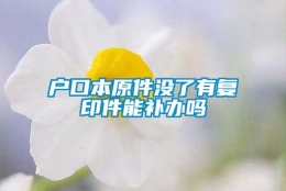 户口本原件没了有复印件能补办吗