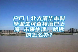 户口｜北大清华本科毕业生可直接落户上海 未来牛津、哈佛的怎么办？