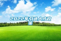 2022年引进人才政策