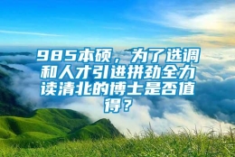 985本硕，为了选调和人才引进拼劲全力读清北的博士是否值得？