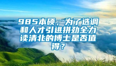 985本硕，为了选调和人才引进拼劲全力读清北的博士是否值得？