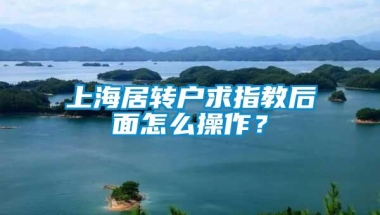 上海居转户求指教后面怎么操作？