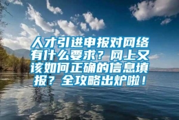 人才引进申报对网络有什么要求？网上又该如何正确的信息填报？全攻略出炉啦！