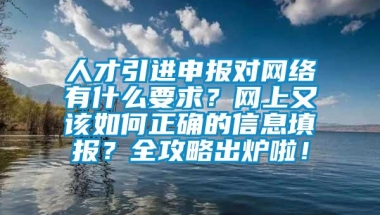 人才引进申报对网络有什么要求？网上又该如何正确的信息填报？全攻略出炉啦！