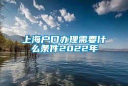 上海户口办理需要什么条件2022年