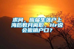 求问，应届生落户上海后数月离职，Hr说会撤销户口？