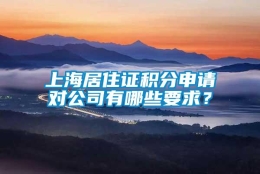 上海居住证积分申请对公司有哪些要求？