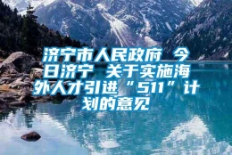 济宁市人民政府 今日济宁 关于实施海外人才引进“511”计划的意见