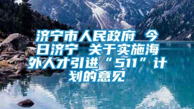 济宁市人民政府 今日济宁 关于实施海外人才引进“511”计划的意见