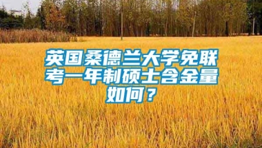 英国桑德兰大学免联考一年制硕士含金量如何？