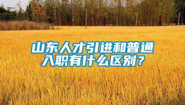 山东人才引进和普通入职有什么区别？