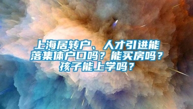 上海居转户、人才引进能落集体户口吗？能买房吗？孩子能上学吗？