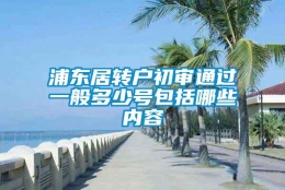 浦东居转户初审通过一般多少号包括哪些内容