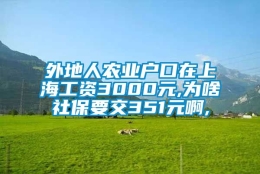 外地人农业户口在上海工资3000元,为啥社保要交351元啊,