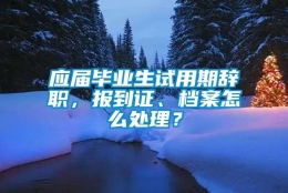 应届毕业生试用期辞职，报到证、档案怎么处理？