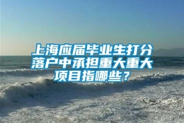 上海应届毕业生打分落户中承担重大重大项目指哪些？