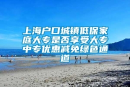 上海户口城镇低保家庭大专是否享受大专中专优惠减免绿色通道