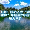 上海：核心人才“居转户”年限由7年缩短为3年