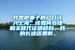 我想把妻子的户口迁入上海，该如何办理相关替代证明材料，我的长途话费啊。