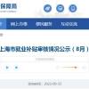 上海市就业补贴审核情况公示（8月）