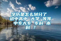 学历是怎么划分了 初中高中 大学 等等 中专大专 专科 本科 ？