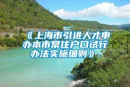 《上海市引进人才申办本市常住户口试行办法实施细则》.