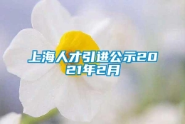 上海人才引进公示2021年2月