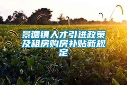 景德镇人才引进政策及租房购房补贴新规定