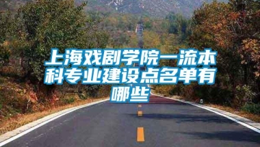 上海戏剧学院一流本科专业建设点名单有哪些