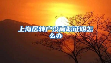 上海居转户没离职证明怎么办