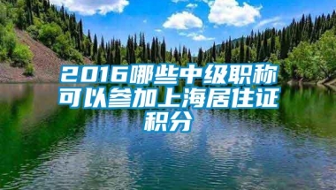 2016哪些中级职称可以参加上海居住证积分