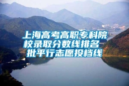 上海高考高职专科院校录取分数线排名 批平行志愿投档线