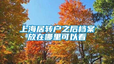 上海居转户之后档案放在哪里可以看