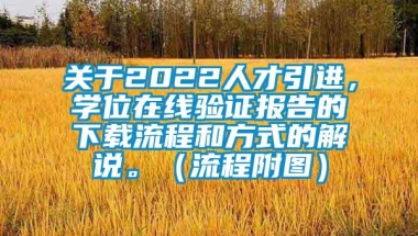 关于2022人才引进，学位在线验证报告的下载流程和方式的解说。（流程附图）