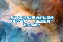 上海人才引进重点机构最快1年可落户！“重点机构”怎么理解？